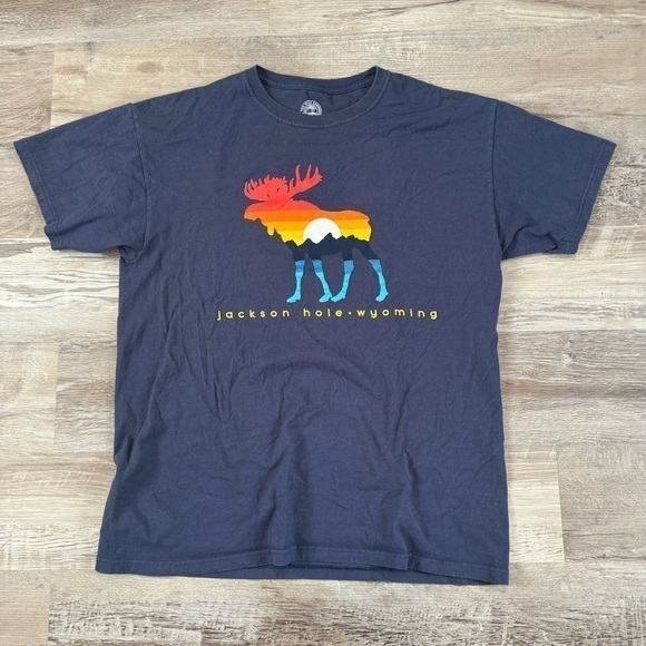 Navy Blue Jackson Hole Wyoming t shirt
Duck Co branded mens L measures 21x28 - Picture 3 of 5